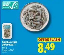 Lidl Gambas crues 30/40 ASC offre