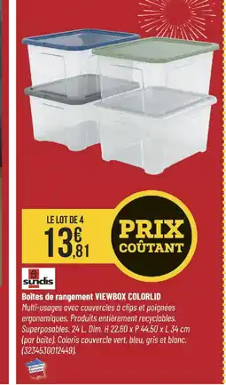 Bricorama SUNDIS Boîtes de rangement viewbox colorlid offre
