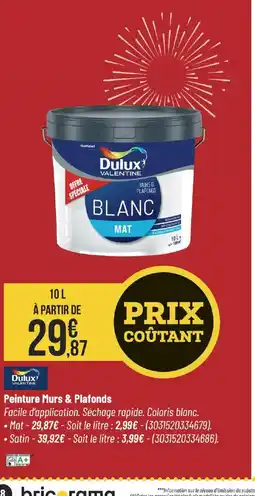 Bricorama DULUX Peinture Murs & Plafonds offre