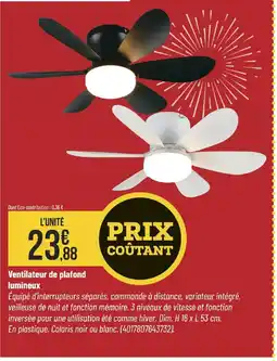 Bricorama Ventilateur de plafond lumineux offre