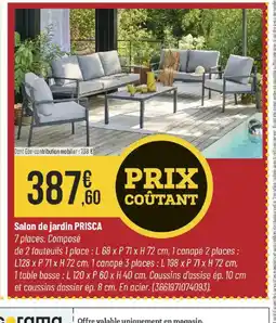 Bricorama Salon de jardin prisca offre