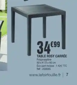 La Foir'Fouille Table rosy carrée offre