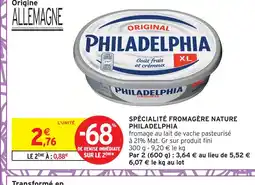 Intermarché Philadelphia spécialité fromagère nature offre