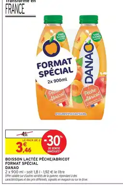 Intermarché Danao boisson lactée pêche/abricot format spécial offre