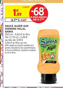 Intermarché Samia sauce alger aux oignons halal offre