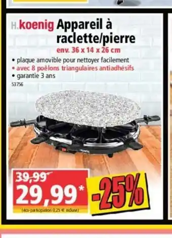 Norma Appareil A Raclette/Pierre offre