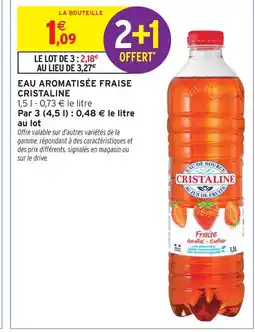 Intermarché Cristaline eau aromatisée fraise offre