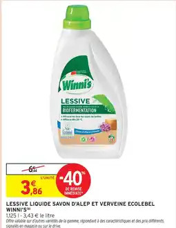 Intermarché Winni's lessive liquide savon d'alep et verveine ecolabel offre