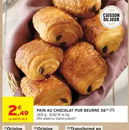 Intermarché Pain au chocolat pur beurre offre