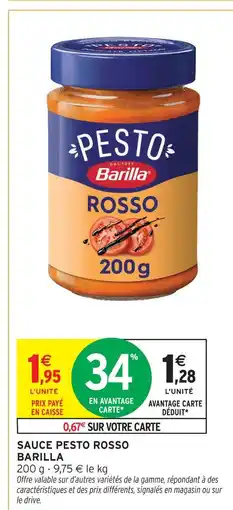 Intermarché Barilla sauce pesto rosso offre