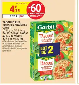 Intermarché Garbit taboulé aux tomates fraîches offre