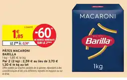 Intermarché Barilla pâtes macaroni offre
