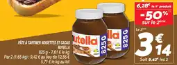 Netto Nutella pâte à tartiner noisettes et cacao offre
