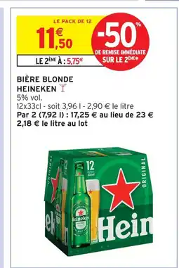 Intermarché Heineken bière blonde offre