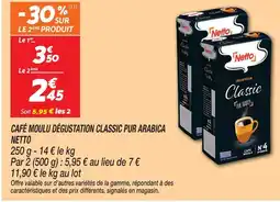 Netto Netto café moulu dégustation classic pur arabica offre