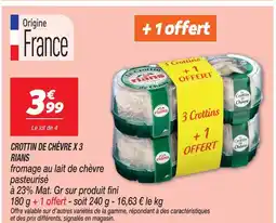 Netto Rians crottin de chèvre x 3 offre