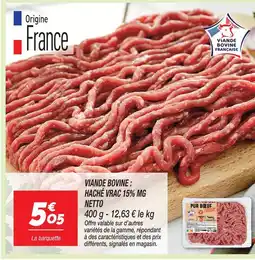 Netto Viande bovine haché vrac 15% mg offre