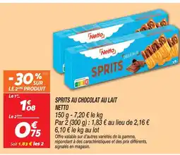 Netto Netto sprits au chocolat au lait offre
