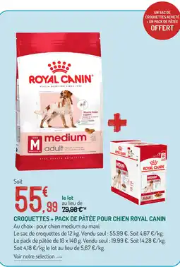 Botanic Royal canin croquettes + pack de pâtée pour chien offre