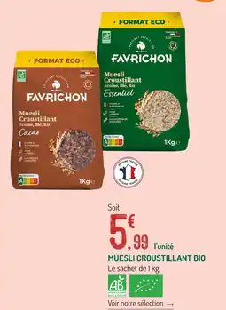 Botanic Favrichon muesli croustillant bio offre