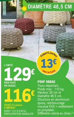 E.Leclerc Pouf obbae offre
