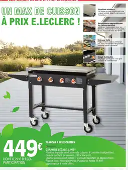 E.Leclerc Plancha 4 feux carmen brasero offre