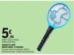 E.Leclerc Raquette anti- moustiques 3 couches offre