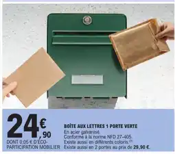 E.Leclerc Boîte aux lettres 1 porte verte offre