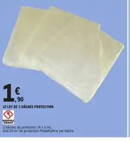 E.Leclerc Le lot de 3 bâches protection offre