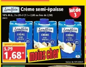 Norma Créme Semi-épaisse offre