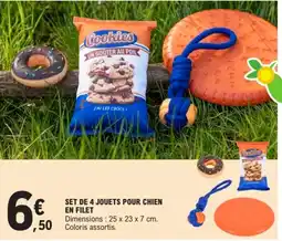 E.Leclerc Set de 4 jouets pour chien en filet offre