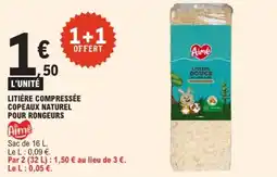 E.Leclerc AIME Litière compressée copeaux naturel pour rongeurs offre