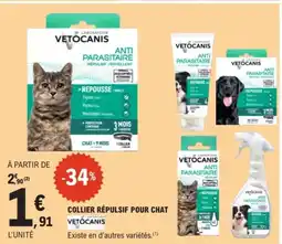 E.Leclerc VETOCANIS Collier répulsif pour chat offre