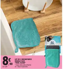E.Leclerc Lot de 2 microfibres double face dual clean offre