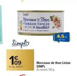 Carrefour SIMPL Morceaux de thon Listao offre