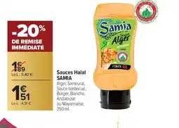 Carrefour SAMIA Sauces Halal offre