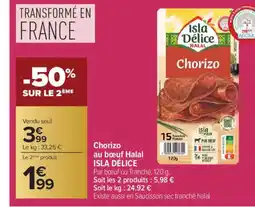 Carrefour ISLA DÉLICE Chorizo au bœuf Halal offre