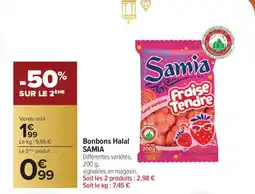 Carrefour SAMIA Bonbons Halal offre