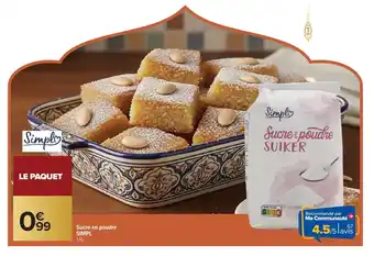 Carrefour SIMPL Sucre en poudre offre