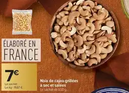 Carrefour Noix de cajou grillées à sec et salées offre