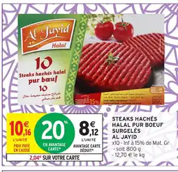 Intermarché Hyper AL JAYID Steaks hachés halal pur boeuf surgelés offre