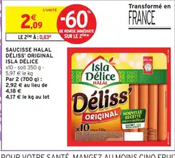 Intermarché Hyper ISLA DÉLICE Saucisse halal déliss' original offre
