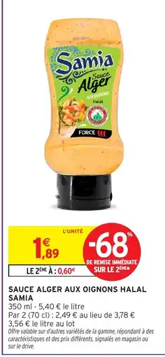 Intermarché Hyper SAMIA Sauce alger aux oignons halal offre