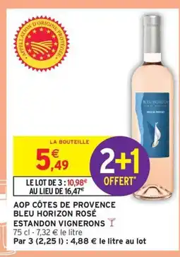Intermarché Hyper ESTADON VIGNERONS Aop côtes de provence bleu horizon rosé offre