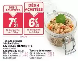 Promocash Tartare - taboulé oriental à huile d'olive offre