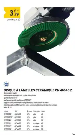 DomPro Disque a lamelles ceramique cn 46640 z offre