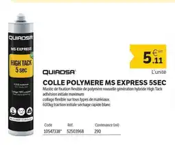 DomPro QUIADSA Colle polymere ms express 5sec offre