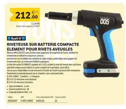 DomPro SCELL-IT Riveteuse sur batterie compacte element pour rivets aveugles offre