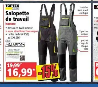 Norma Salopette De Travail offre