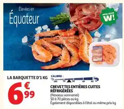 Auchan Crevettes Entières Cuites Réfrigérées offre